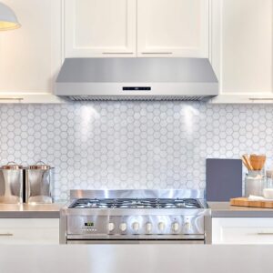 36-Inch Haven Collection Under Cabinet Range Hood, 380 CFM, Ducted, Stainless Steel with LED Lights and Touch Controls