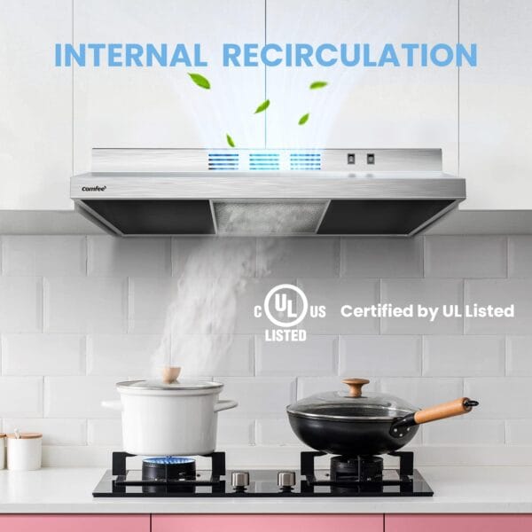 Recirculating range hood