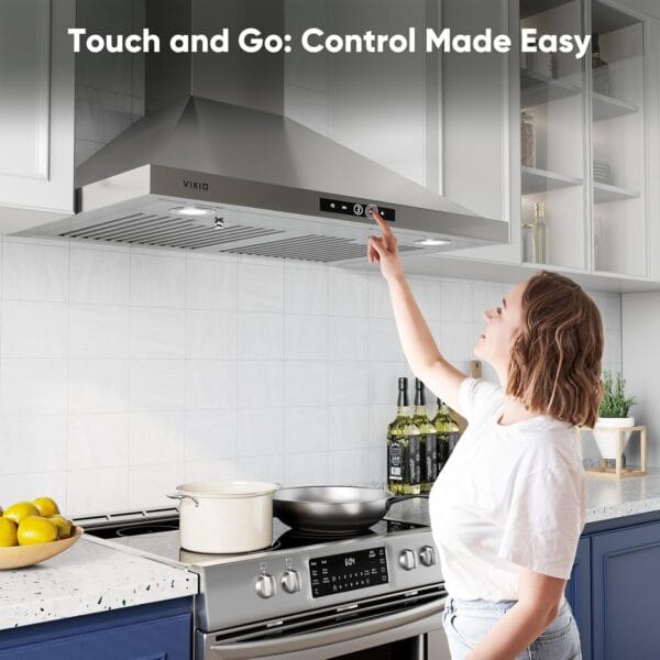 Wall Best wall Mount Range Hood, Ducted/Ductless Convertible, Stainless Steel Kitchen Vent